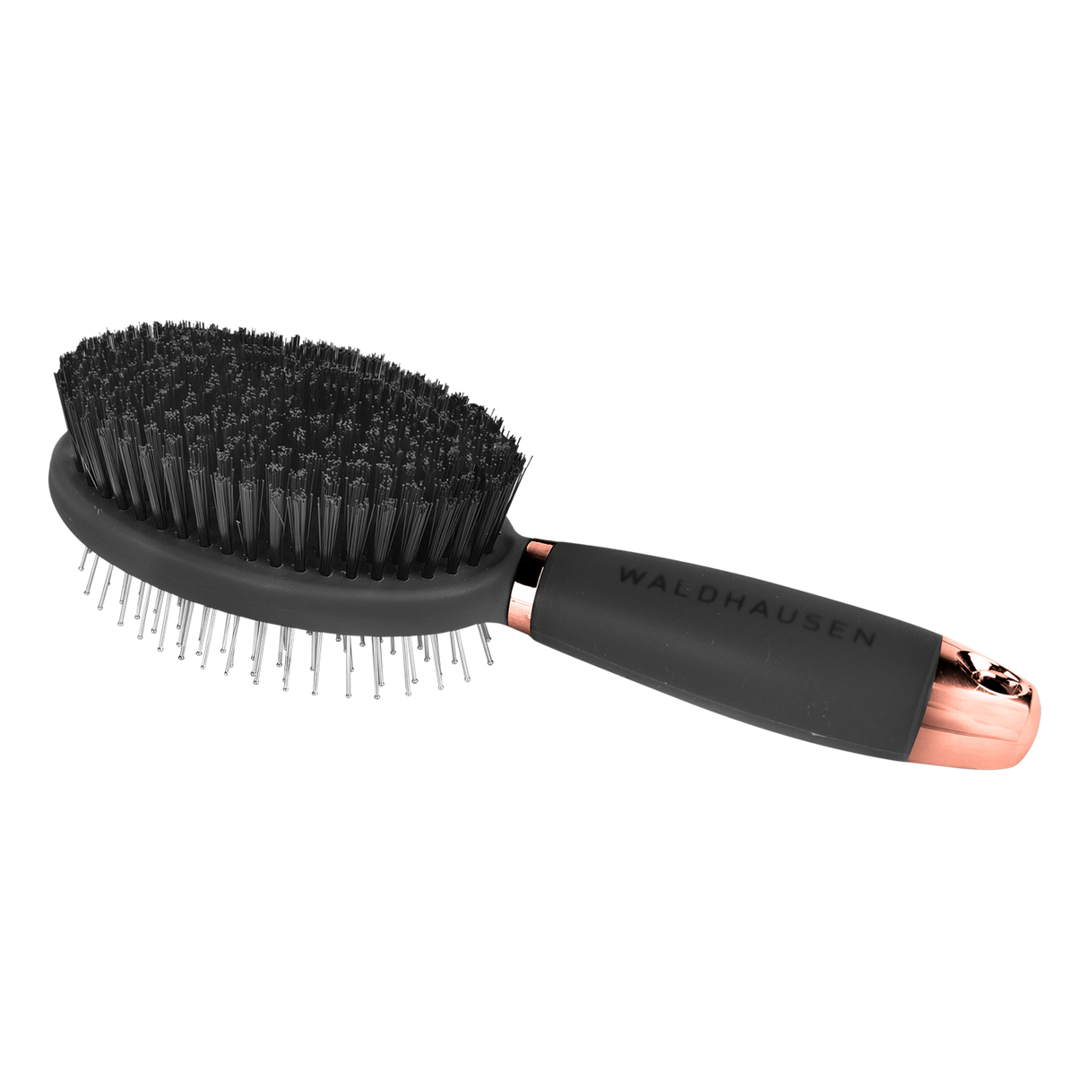 Waldhausen Double Side Brush with Gel Handle #colour_black-rose-gold