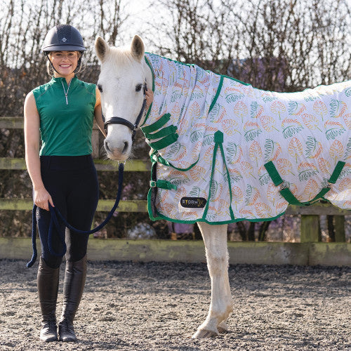 StormX Original Tropical Paradise Combi Fly Rug #colour_vine-green-white