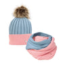 Hy Equestrian Synergy Luxury Bobble Hat and Snood Bundle #colour_aqua-rose