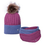 Hy Equestrian Synergy Luxury Bobble Hat and Snood Bundle #colour_
grape/rviera