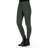 HKM Children's Silicone Full Seat Riding Breeches -Ari Mid Rise- #colour_olive-green