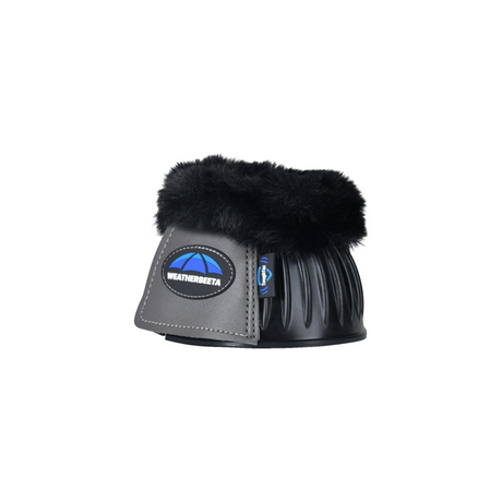 Weatherbeeta Tough-Tec Prime Fleece Trim Rubber Bell Boots #colour_black-grey