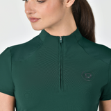 Dublin Ladies 1/4 Zip Breathable Short Sleeve Top #colour_dark-emerald-green