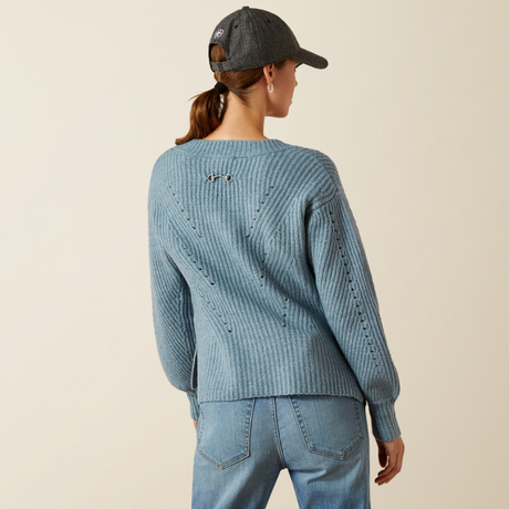 Ariat Women's Blaydon Sweater #colour_spring-lake-heather