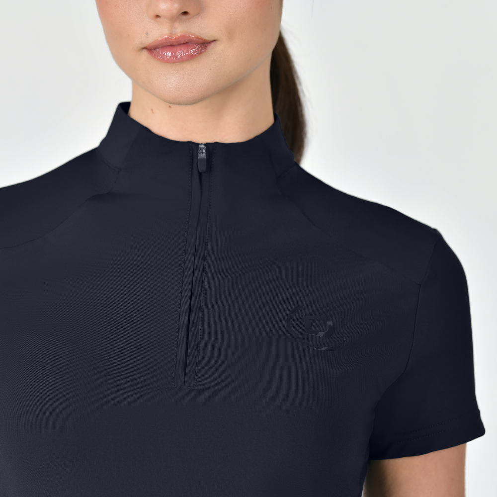Dublin Ladies 1/4 Zip Breathable Short Sleeve Top #colour_navy