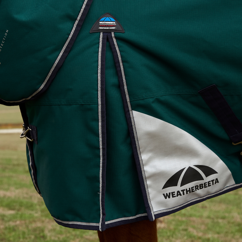 Weatherbeeta Comfitec Plus Dynamic 100G High Neck Turnout #colour_forest-green-navy