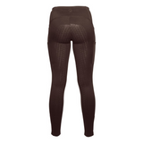 HKM Ladies Silicone Full Seat Riding Leggings -Arezzo- #colour_dark-brown