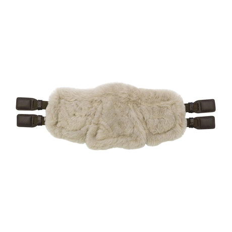 Stubben Equi-Soft® Short Saddle Girth with Cover - Ebony #colour_lambskin-ecru-white