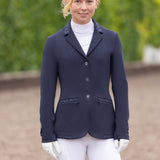 Hy Equestrian Shimmer Riding Gloves #colour_white-with-navy-rose-gold-diamantos