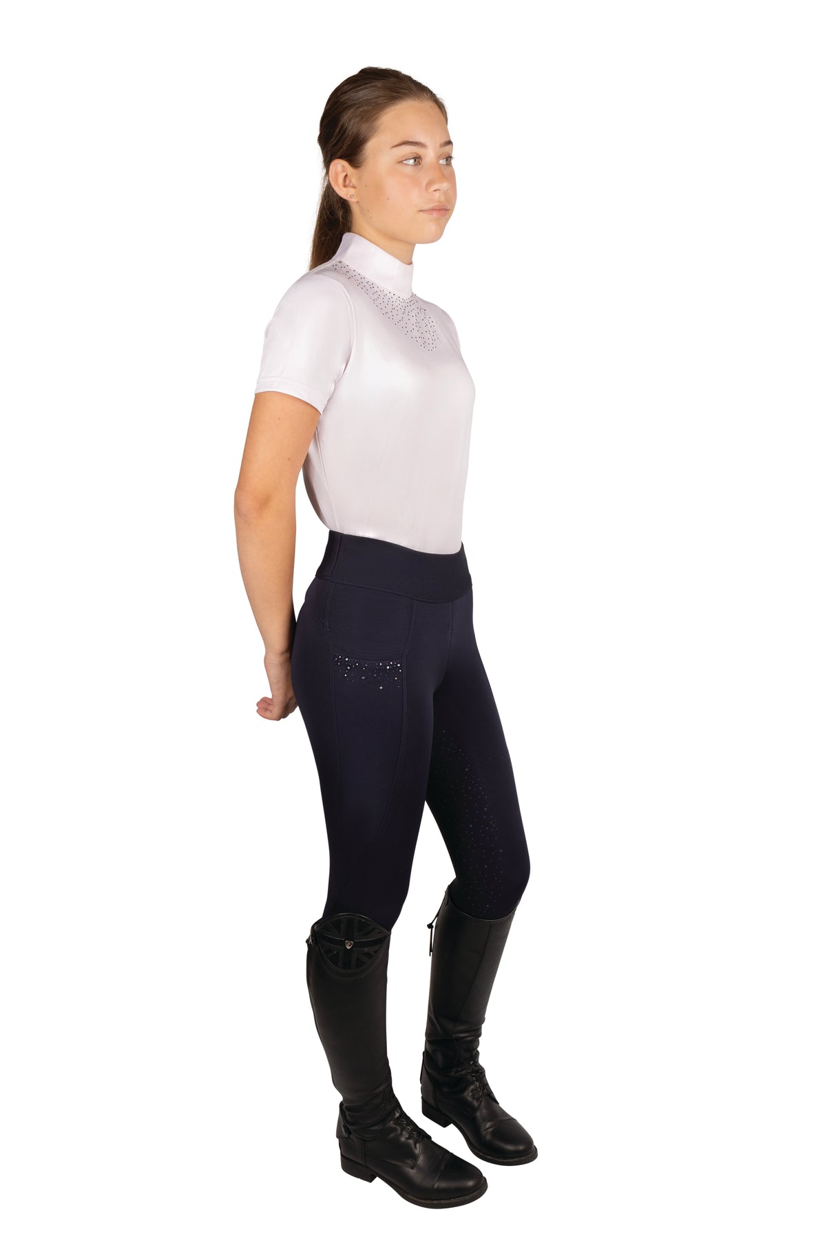 Hy Equestrian Children's Roka Regal Riding Tights #colour_navy