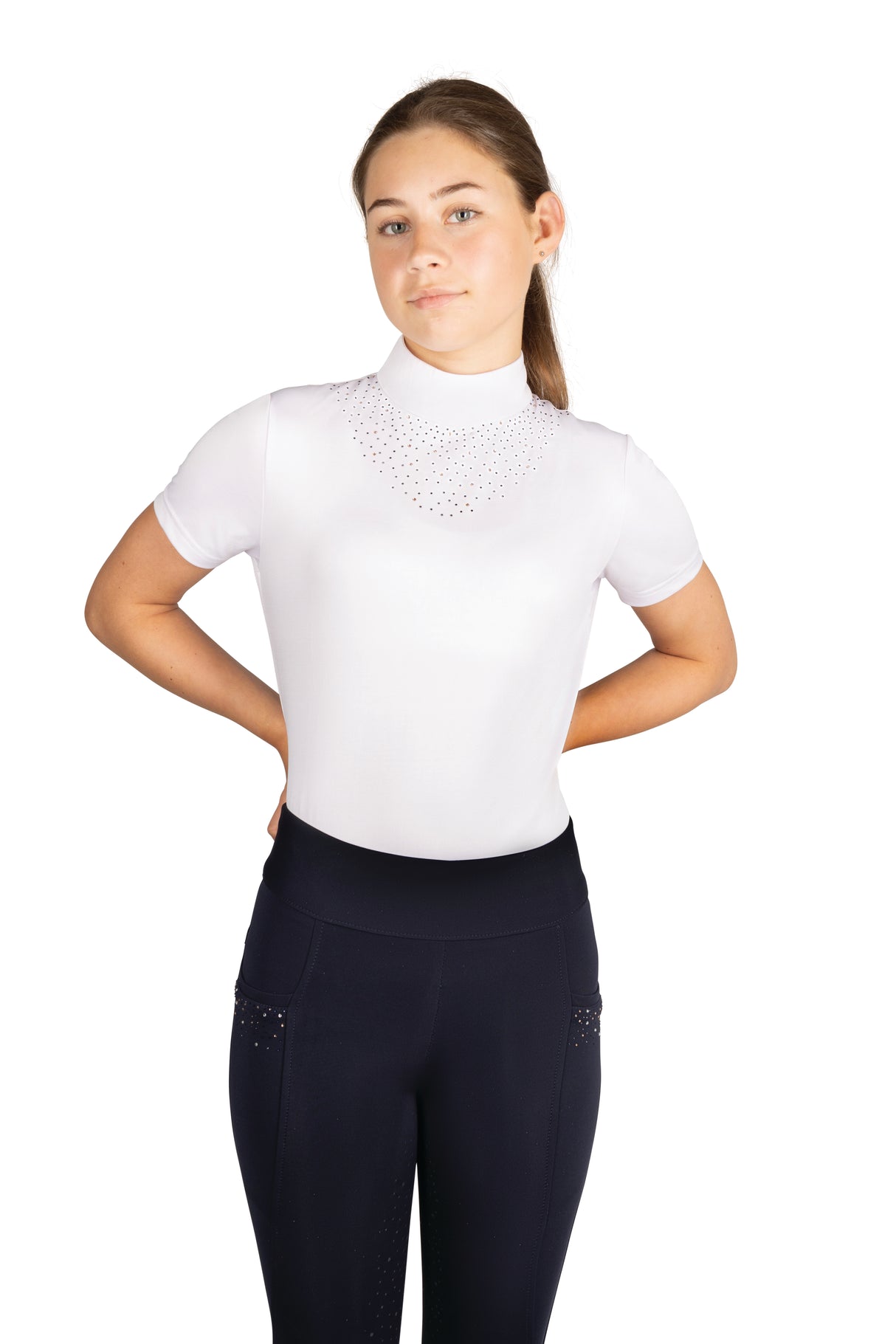 Hy Equestrian Children's Roka Regal Riding Tights #colour_navy