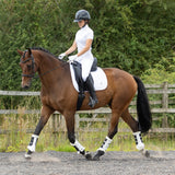 Hy Equestrian Shimmer Riding Gloves #colour_white-with-navy-rose-gold-diamantos