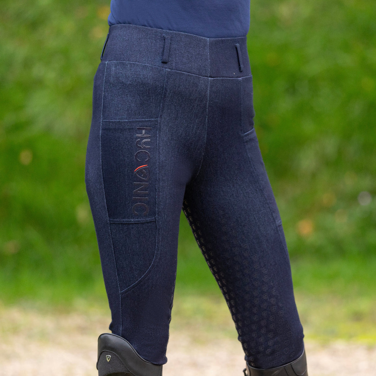 HyCONIC Ladies Valloria Denim Look Riding Tights #colour_navy