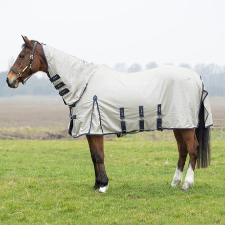 DefenceX Shield Rain-Repel Mesh Combi Fly Rug #colour_grey-navy