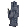 Hy Equestrian Shimmer Riding Gloves #colour_navy-with-silver-diamantes