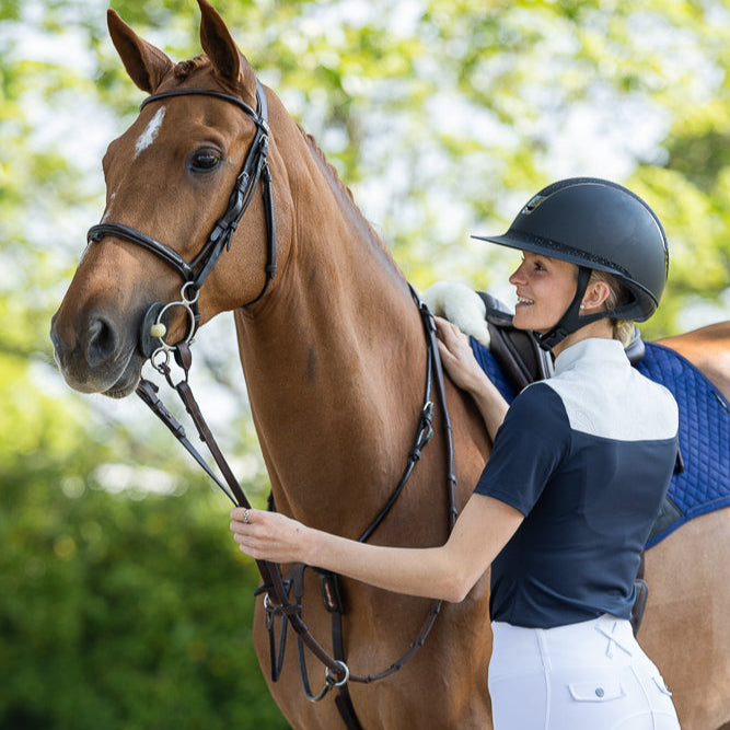 Woof Wear Ladies Vision Competition Shirt #colour_navy-white