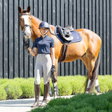 Woof Wear Herringbone Close Contact Saddle Pad #colour_navy