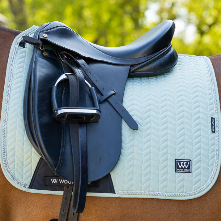Woof Wear Herringbone Dressage Saddle Pad #colour_sage-green