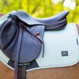 Woof Wear Herringbone Close Contact Saddle Pad #colour_sage-green