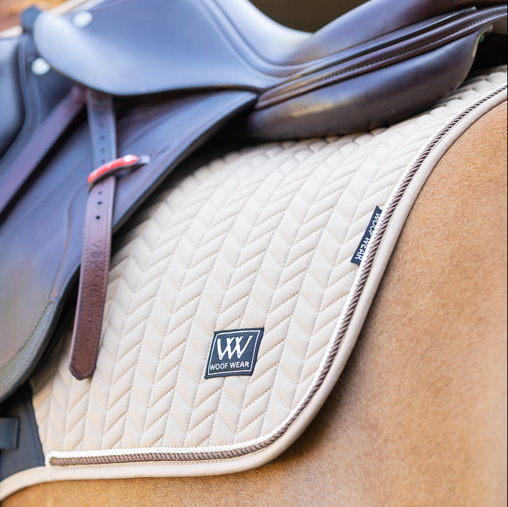 Woof Wear Herringbone Close Contact Saddle Pad #colour_caramel