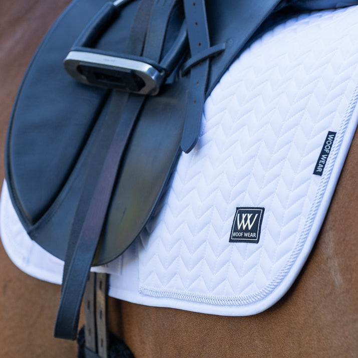 Woof Wear Herringbone Dressage Saddle Pad #colour_white