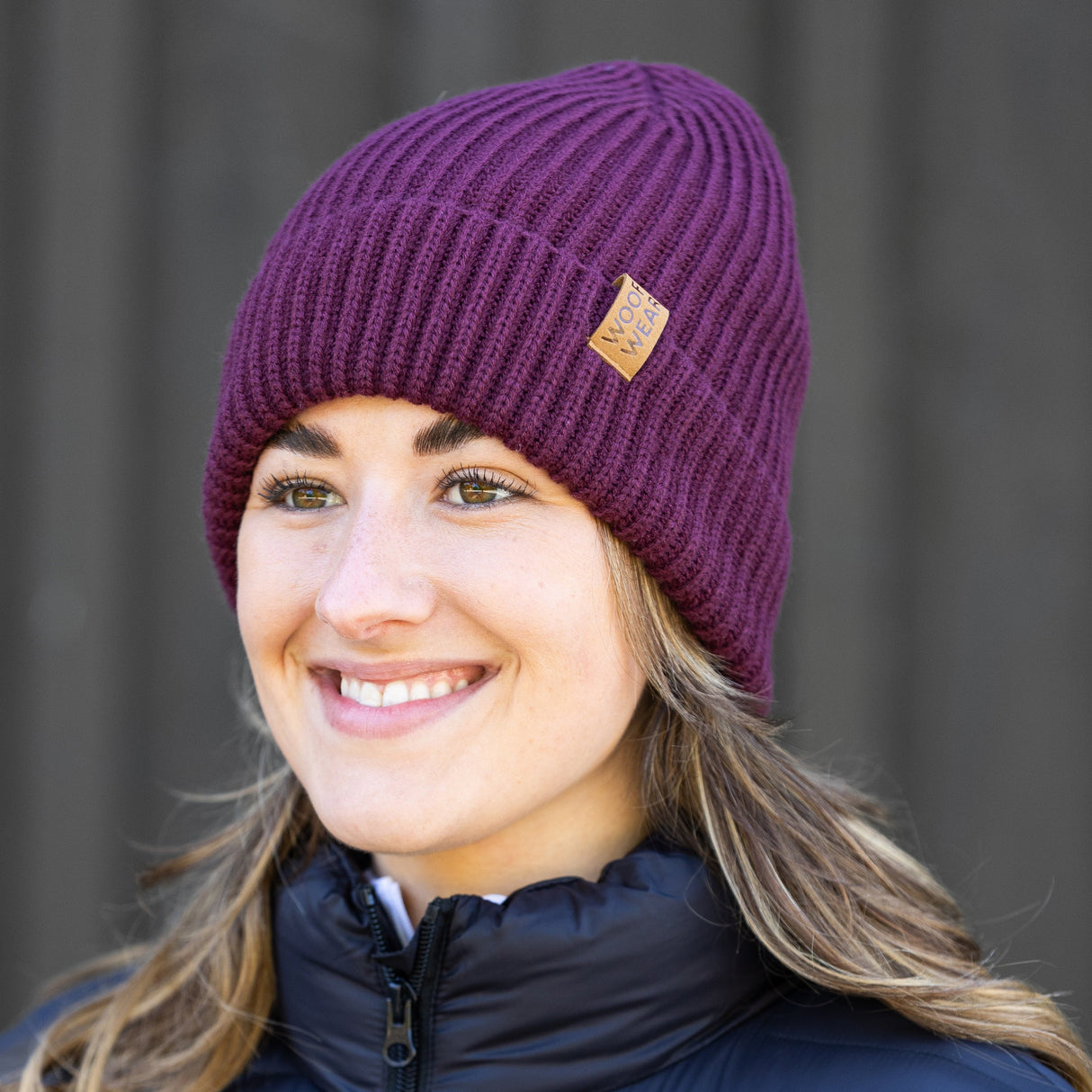 Woof Wear Ribbed Beanie #colour_plum