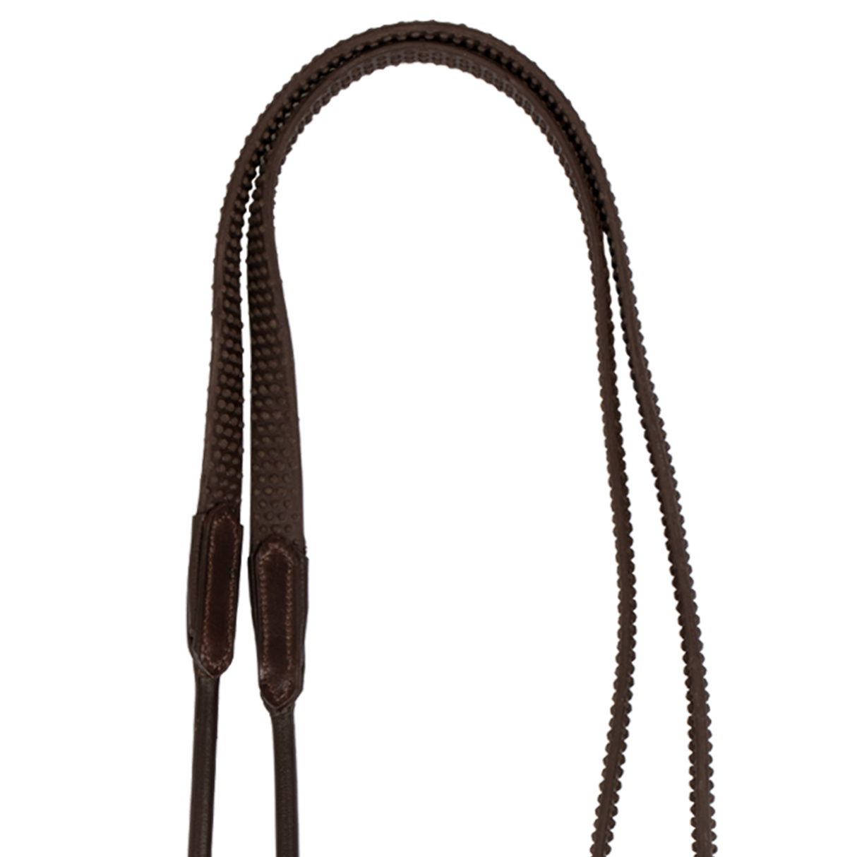Acavallo Tubular Reins Leather & Rubber #colour_brown