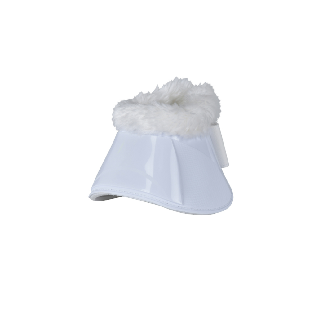 Weatherbeeta Tough-Tec Impact Fleece Trim Bell Boots #colour_white-white