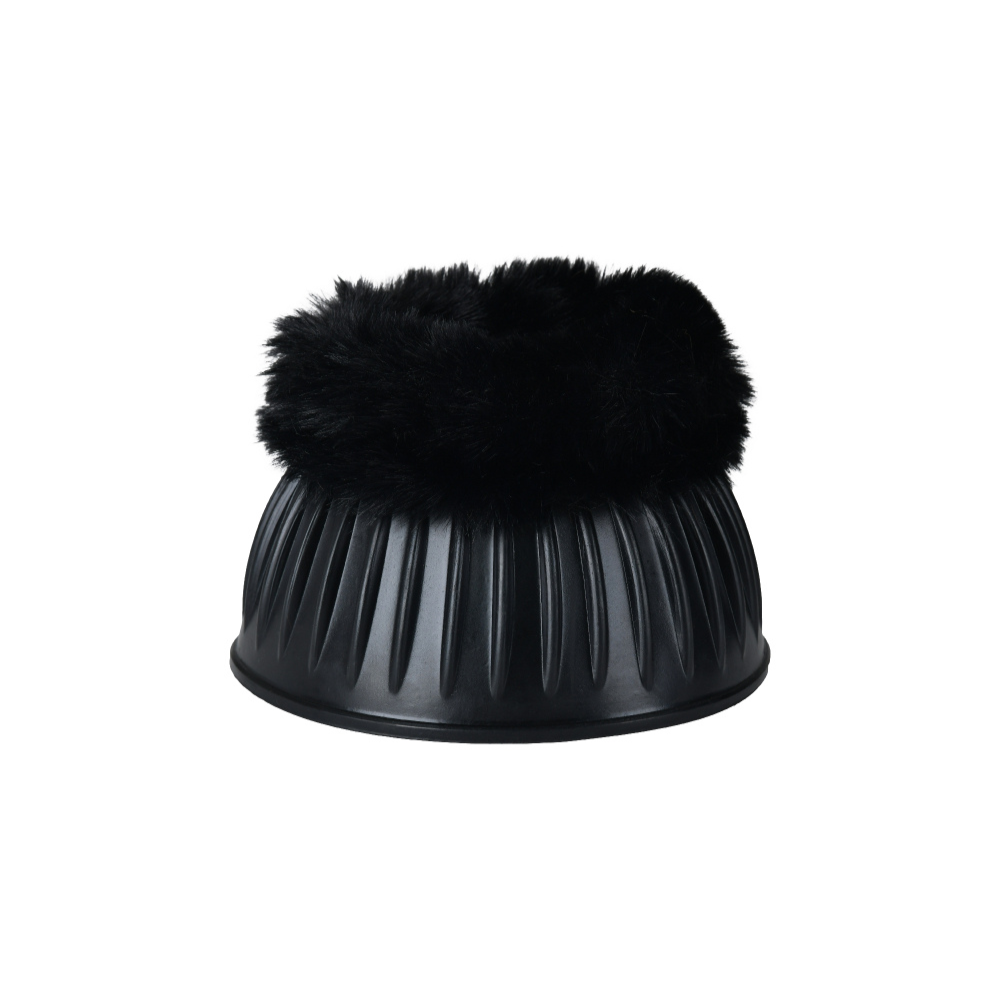 Weatherbeeta Tough-Tec Prime Fleece Trim Rubber Bell Boots #colour_black-grey