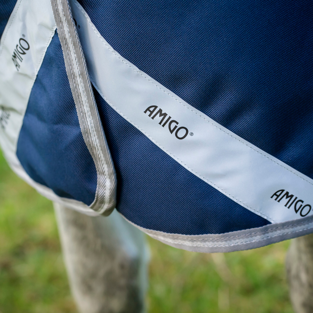 Horseware Ireland Amigo 1200D FieldSafe Plus 250g Turnout Rug Turnout Rug #colour_navy-titanium-grey-silver