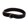 Mackey Padded Leather Dog Collar #colour_navy-brown