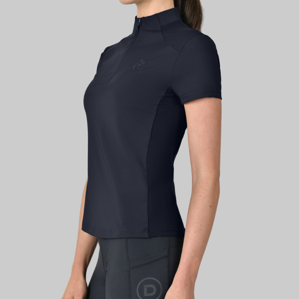 Dublin Ladies 1/4 Zip Breathable Short Sleeve Top #colour_navy