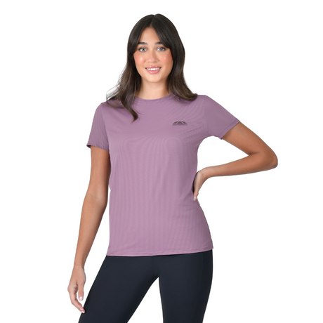 Weatherbeeta Ladies Relaxed UV Short Sleeve Tee #colour_mauve-wine