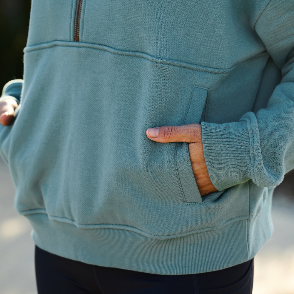 Dublin Ladies 1/4 Zip Hooded Fleece Pullover #colour_washed-teal