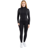 EQUIDRY Women's Water Repellent Leggings #colour_black-peacock-pink