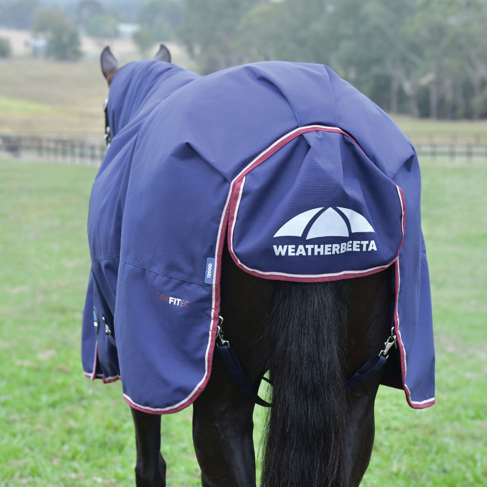 Weatherbeeta Comfitec Essential 220G Turnout #colour_navy-burgundy