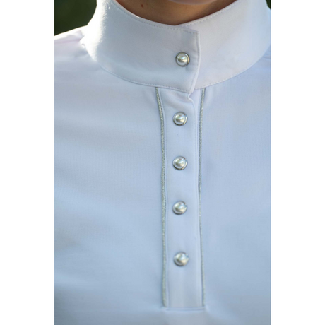 HKM Women's Long Sleeve Competition Shirt -Emilia- #colour_white