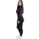 EQUIDRY Women's Water Repellent Leggings #colour_black-lilac