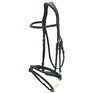 Stubben 2700 Pro-Jump Rope Noseband with Leather Snaffle Bridle #colour_black-black
