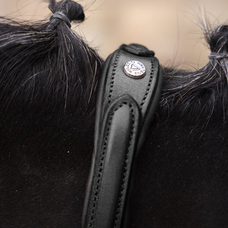 Shires Velociti LUSSO Opus 180M Dressage Cavesson Bridle #colour_black