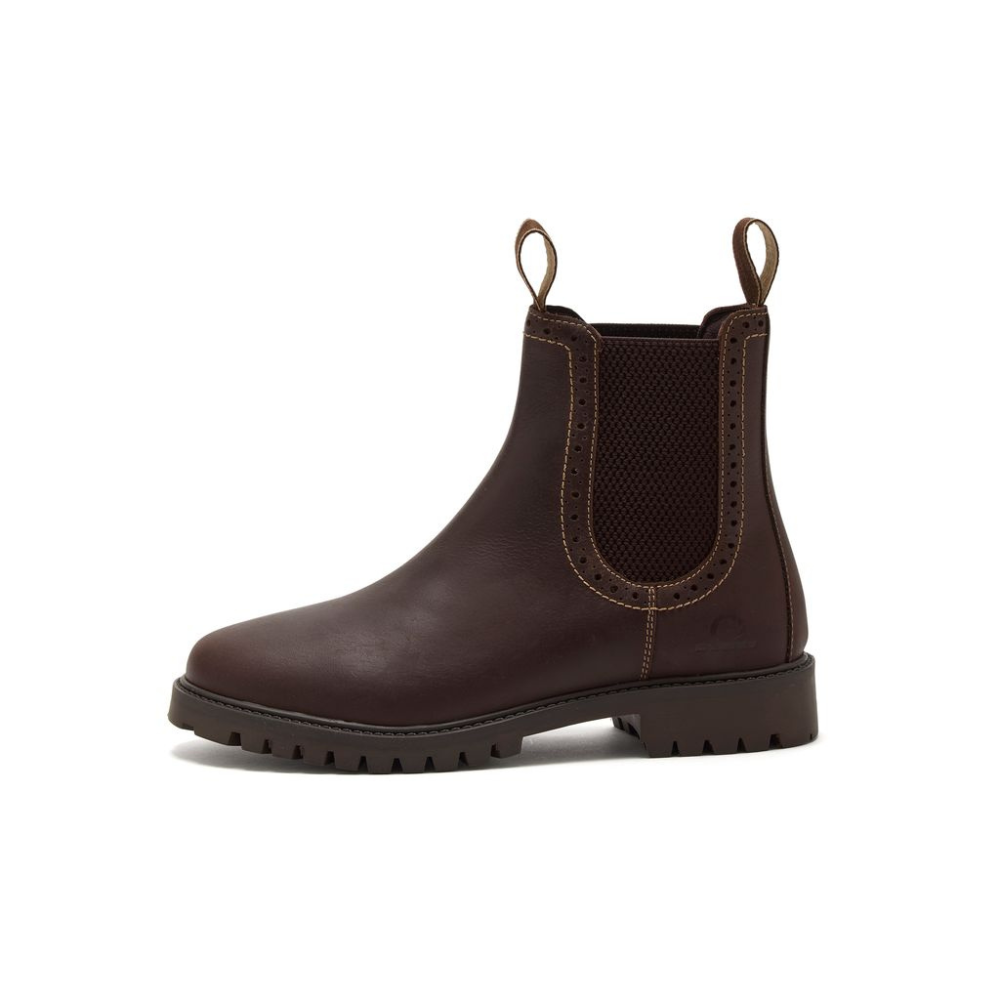 Chatham Ladies Moreton Brogue Chelsea Boots #colour_dark brown