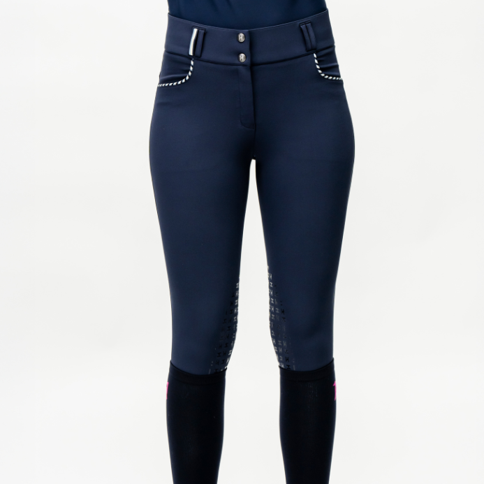 Horseware Ireland Newmarket Knee Patch Mid Rise Breeches #colour_newmarket-navy