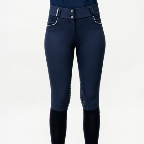Horseware Ireland Newmarket Knee Patch Mid Rise Breeches #colour_newmarket-navy