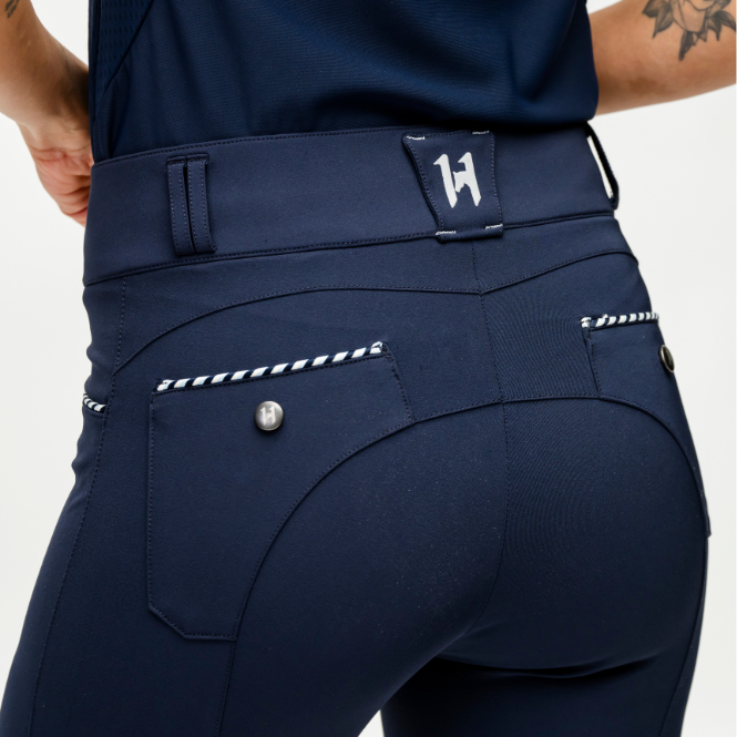 Horseware Ireland Newmarket Knee Patch Mid Rise Breeches #colour_newmarket-navy
