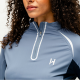 Horseware Ireland Stamina Long Sleeve 1/4 Zip Top #colour_blue