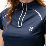 Horseware Ireland Stamina Short Sleeve 1/4 Zip Top #colour_core-navy