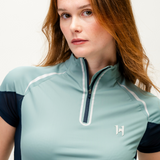 Horseware Ireland Stamina Short Sleeve 1/4 Zip Top #colour_sage