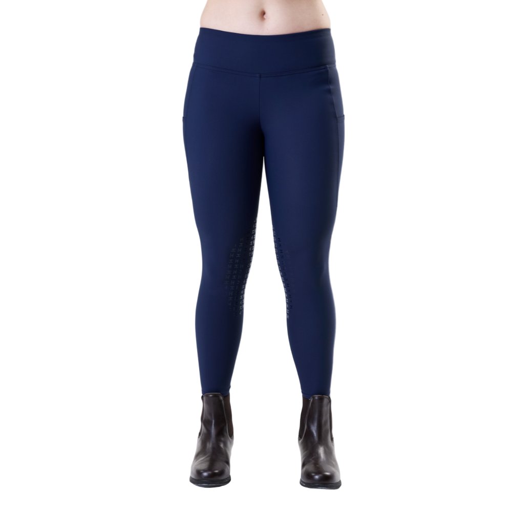 Horseware Ireland Optifit Winter Knee Grip Riding Tights #colour_core-navy
