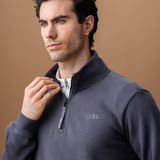 Alessandro Albanese Men's Gabriel Quarter Zip Sweatshirt #colour_charcoal