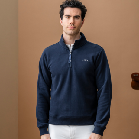 Alessandro Albanese Men's Gabriel Quarter Zip Sweatshirt #colour_core-navy